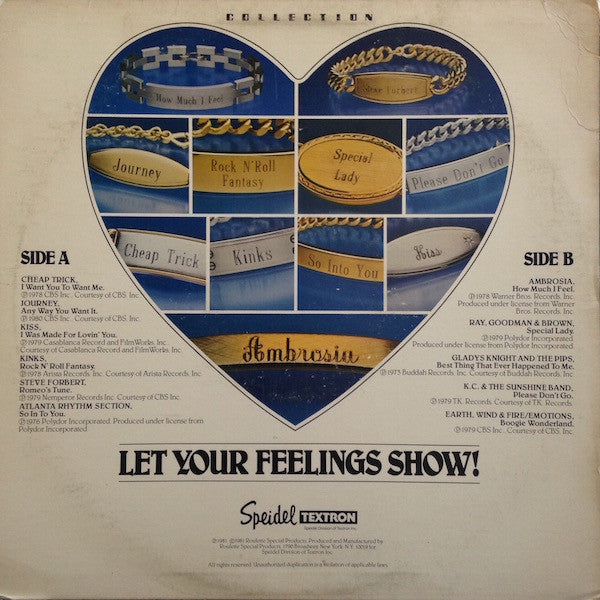 Various - Let Your Feelings Show! - VG+ LP Record 1981 Speidel USA Vinyl Compilation - Pop Rock / Classic Rock / Soul / Disco / Funk - Shuga Records