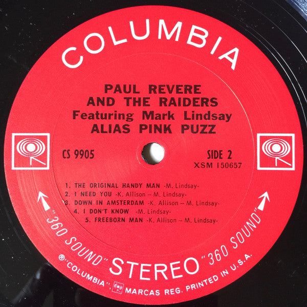 Paul Revere & The Raiders Alias Pink Puzz - VG+ LP Record 1969 Columbia USA Vinyl - Pop Rock / Classic Rock