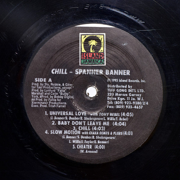 Spanner Banner - Chill - VG+ LP Record 1995 Island Jamaica Vinyl - Reggae / Dancehall