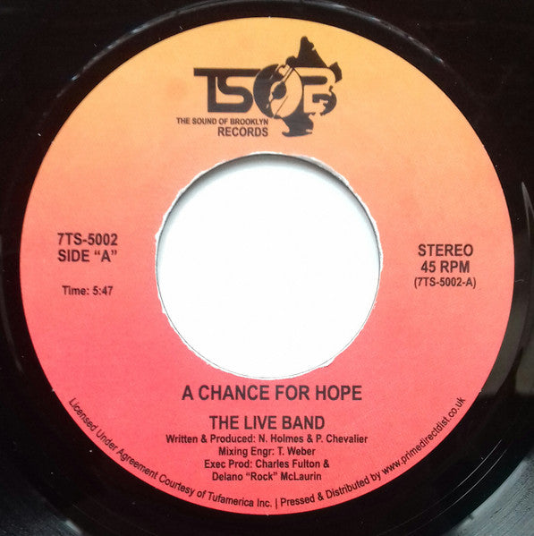 The Live Band - A Chance For Hope (1982) - New 7" Single Record Store Day UK 2020 TSOB Brooklyn RSD UK Vinyl - Soul / Funk - Shuga Records
