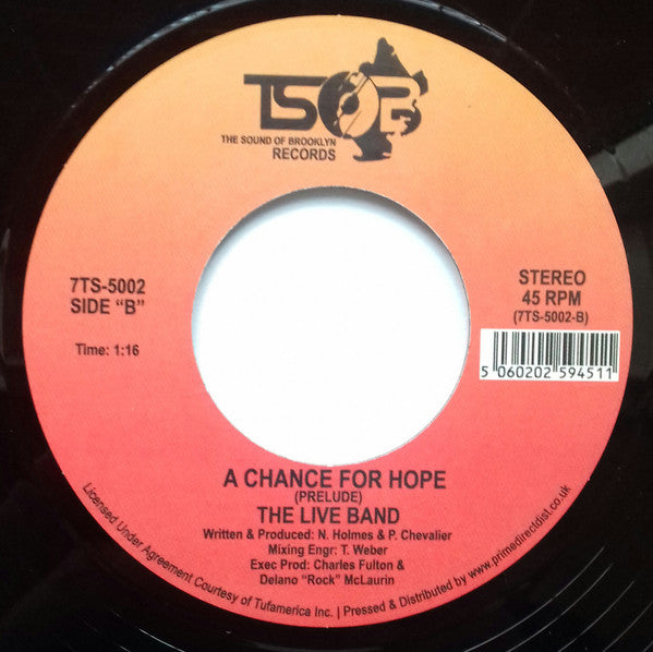 The Live Band - A Chance For Hope (1982) - New 7" Single Record Store Day UK 2020 TSOB Brooklyn RSD UK Vinyl - Soul / Funk - Shuga Records