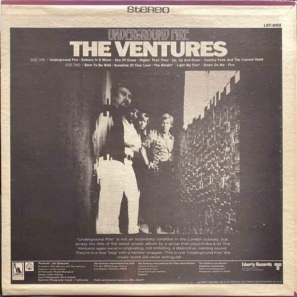 The Ventures - Underground Fire - VG+ LP Record 1969 Liberty USA Original Vinyl & Sears Hype Sticker - Classic Rock / Instrumental / Surf - Shuga Records