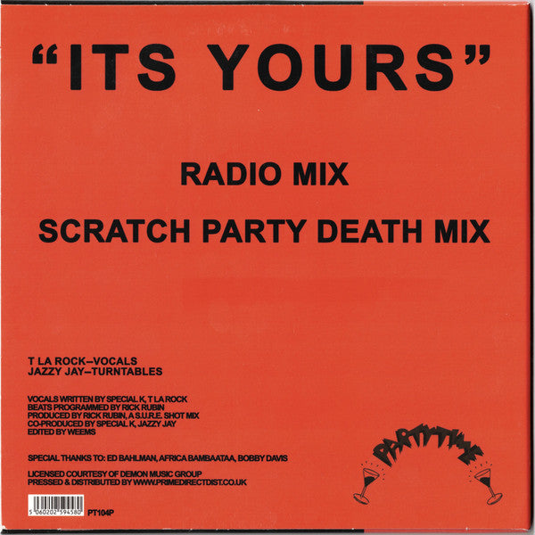 T La Rock & Jazzy Jay - It's Yours (1984) - New 7" Single Record Store Day 2020 Partytime UK RSD Vinyl - Hip Hop - Shuga Records