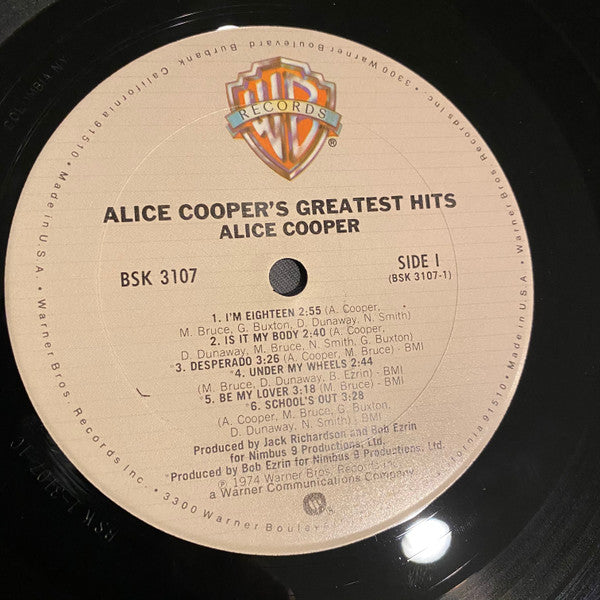 Alice Cooper - Alice Cooper's Greatest Hits - VG+ LP Record 1974 Warner Club Edition USA Vinyl - Rock & Roll - Shuga Records