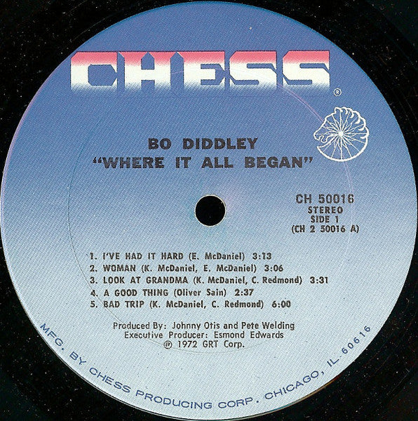 Bo Diddley - Where It All Began - Mint- LP Record 1972 Chess USA Original Vinyl & Die-cut Cover - Chicago Blues / Rhythm & Blues / Funk - Shuga Records