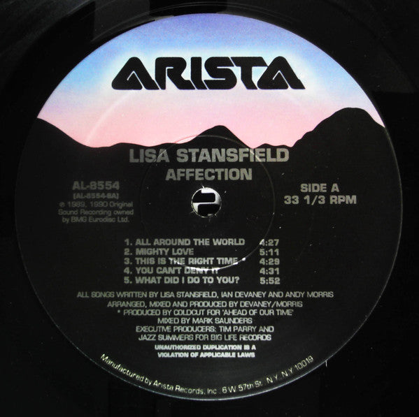 Lisa Stansfield – Affection - VG- LP Record (VG+ Cover) 1990 Arista BMG Vinyl - RnB / Blue-Eyed Soul - Shuga Records