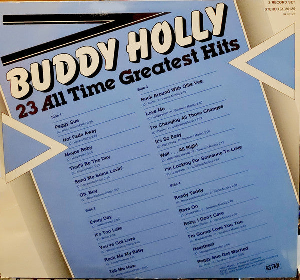 Buddy Holly - 23 All Time Greatest Hits - VG+ 2 LP Record 1984 Astan Germany Vinyl - Rock & Roll / Rockabilly - Shuga Records