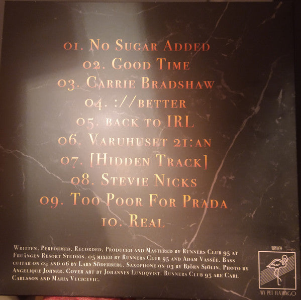 Runners Club 95 - No Sugar Added - Mint- LP Record 2020 My Pet Flamingo Clear w/ Baby Pink Splatter - Electronic / Vaporwave / Future Jazz - Shuga Records