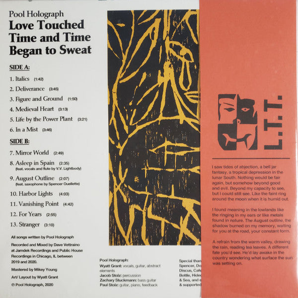 Pool Holograph - Love Touched Time And Time Began To Sweat - New LP Record 2020 Sunroom Vinyl, Insert, Download & Obi - Chicago Indie Rock - Shuga Records