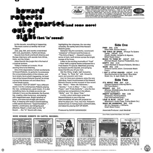 The Howard Roberts Quartet (And Some More) – Out Of Sight (But "In" Sound) - VG+ LP Record 1968 Capitol USA Stereo Vinyl - Jazz / Jazz-Funk - Shuga Records
