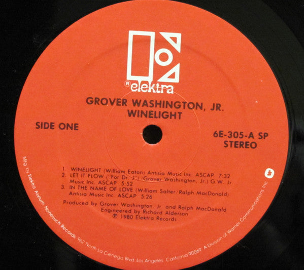 Grover Washington Jr. - Winelight - Mint- LP Record 1980 Elektra Original USA Vinyl - Smooth Jazz / Jazz-Funk - Shuga Records