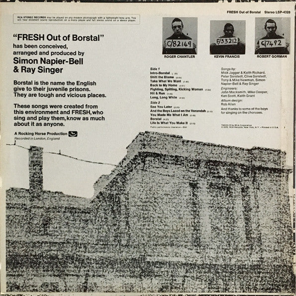 Fresh - Fresh Out Of Borstal - VG+ LP Record 1970 RCA USA Vinyl - Prog Rock / Rock & Roll - Shuga Records