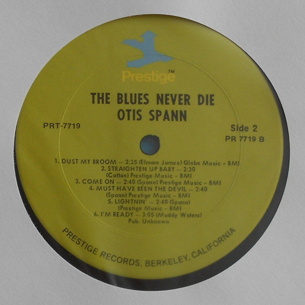 Otis Spann - The Blues Never Die! (1965) - Mint- LP Record 1970s Prestige USA Lime Green Label Vinyl - Blues / Chicago Blues - Shuga Records