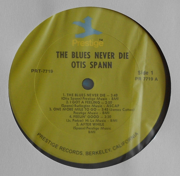Otis Spann - The Blues Never Die! (1965) - Mint- LP Record 1970s Prestige USA Lime Green Label Vinyl - Blues / Chicago Blues - Shuga Records