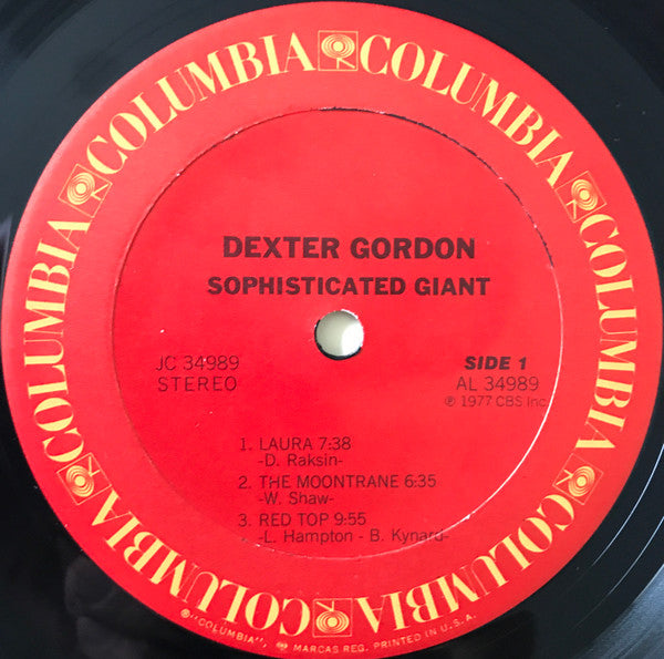 Dexter Gordon - Sophisticated Giant - VG+ LP Record 1977 Columbia USA Original Vinyl - Jazz / Post Bop - Shuga Records