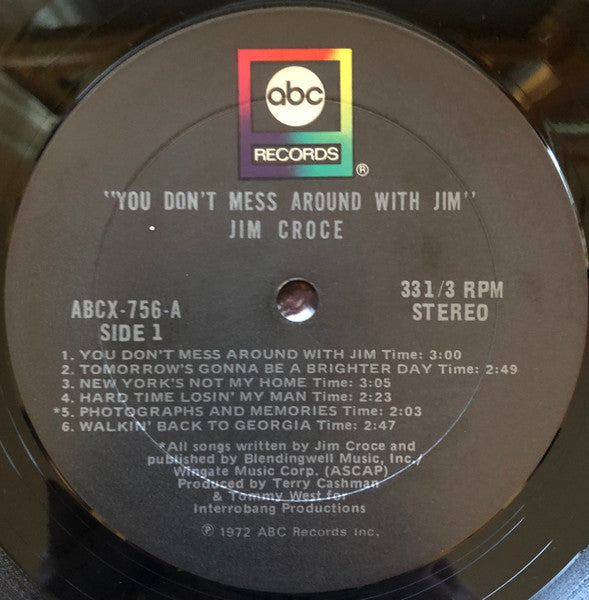 Jim Croce - You Don't Mess Around With Jim - Mint- LP Record 1973 ABC USA Vinyl - Soft Rock / Pop Rock - Shuga Records