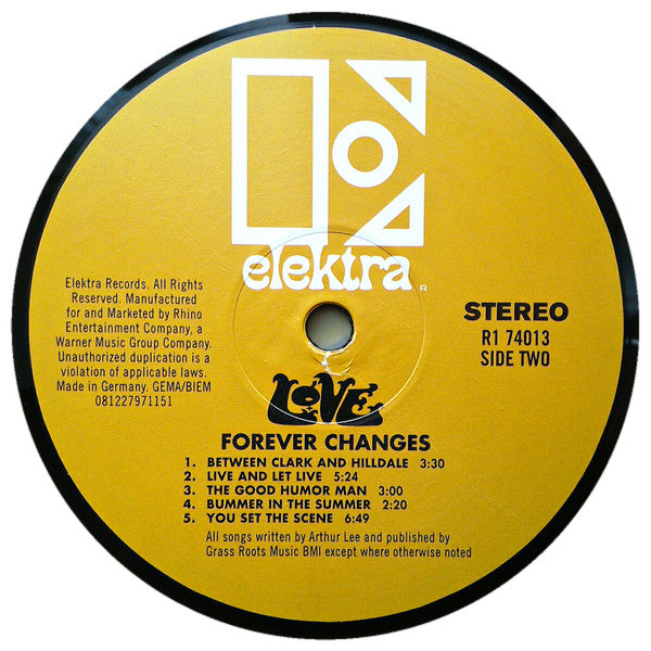 Love - Forever Changes (1967) - Mint- (VG+ cover) LP Record 2012 Elektra 180 gram Vinyl - Psychedelic Rock / Folk Rock - Shuga Records