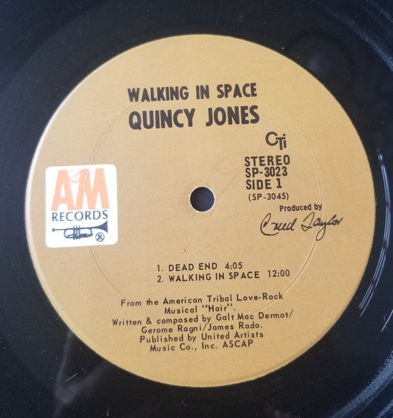 Quincy Jones ‎– Walking In Space - VG+ LP Record 1969 CTI A&M USA Vinyl - Jazz / Soul-Jazz / Jazz-Funk