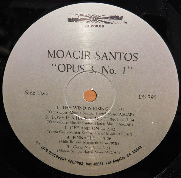 Moacir Santos - Opus 3 No. 1 - LP Record 1979 Discovery USA Original Vinyl - Jazz / Latin Jazz - Shuga Records