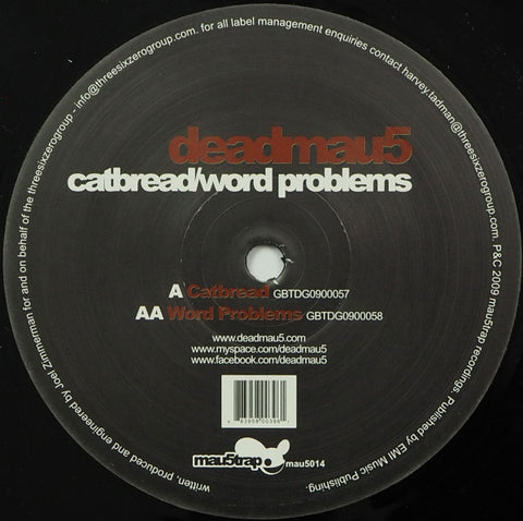 Deadmau5 - Catbread / Word Problems - New 12" Single Record Mau5trap Canada Vinyl  - Tech House/ Electro