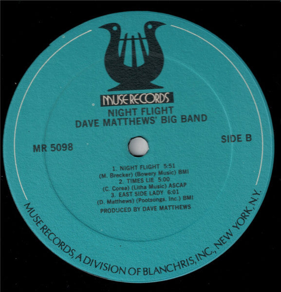 Dave Matthews' Big Band - Night Flight - Mint- LP Record 1977 Muse USA Original Vinyl - Jazz / Jazz-Funk - Shuga Records