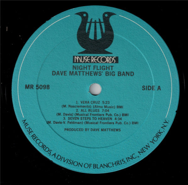 Dave Matthews' Big Band - Night Flight - Mint- LP Record 1977 Muse USA Original Vinyl - Jazz / Jazz-Funk - Shuga Records