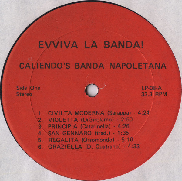 Caliendo's Banda Napoletana - Evviva La Banda! - Mint- LP Record 1960s Emporio Italo-Americano USA Vinyl & Insert Booklet - Chicago Italian Feast Band - Shuga Records