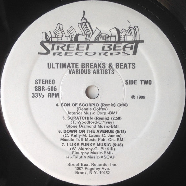 Various - Ultimate Breaks & Beats - VG+ LP Record 1986 Street Beat USA Vinyl - Disco / Funk / Jazz-Funk - Shuga Records