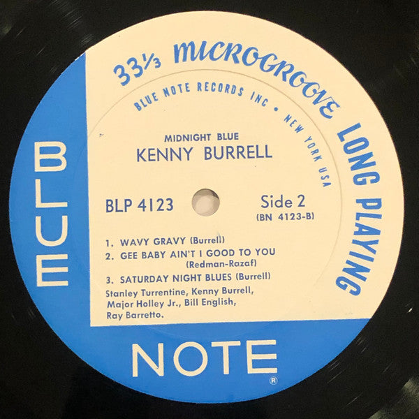 Kenny Burrell - Midnight Blue - Fair (low grade) LP Record 1963 Blue Note USA Mono No DG Vinyl - Jazz / Bop / Soul-Jazz - Shuga Records