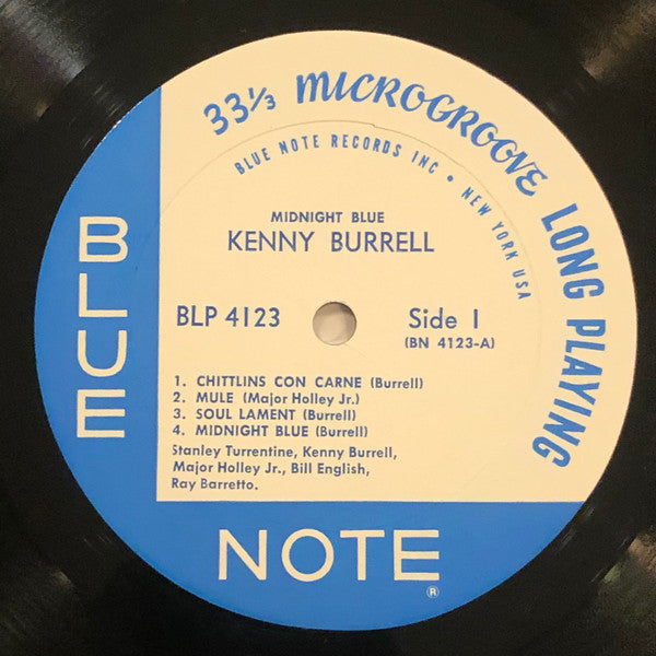 Kenny Burrell - Midnight Blue - Fair (low grade) LP Record 1963 Blue Note USA Mono No DG Vinyl - Jazz / Bop / Soul-Jazz - Shuga Records