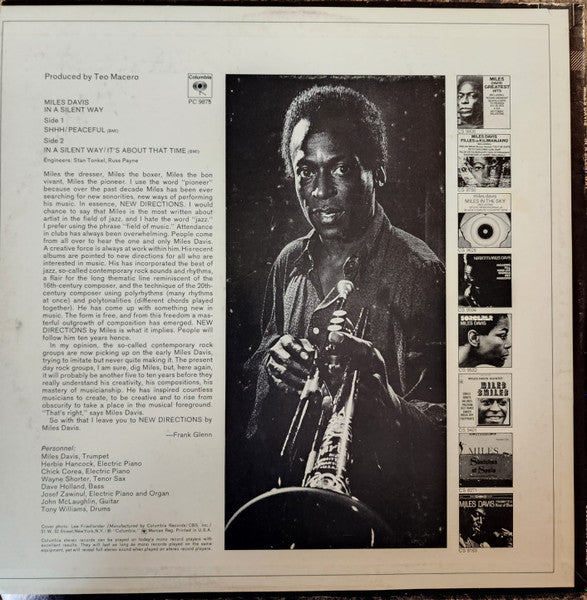 Miles Davis - In A Silent Way (1969) - Mint- LP Record 1970's Columbia Vinyl - Jazz / Post Bop / Modal / Fusion - Shuga Records