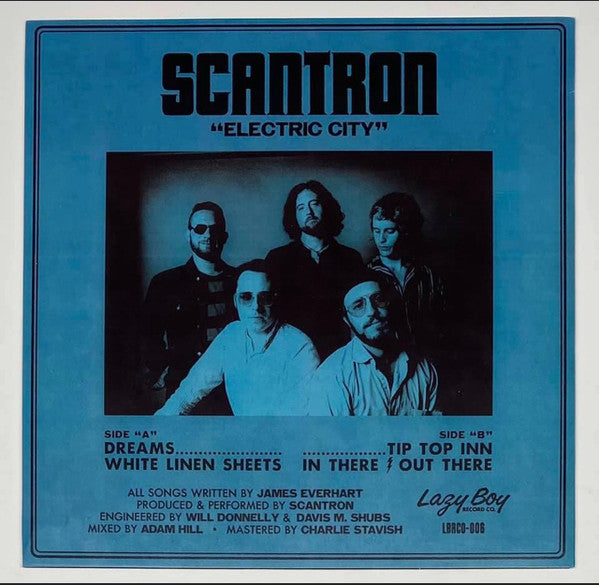 Scantron - Electric City - New 7" EP Record 2020 Lazy Boy Label Owners Only Exclusive Striped on Black Vinyl - Philadelphia Rock - Shuga Records