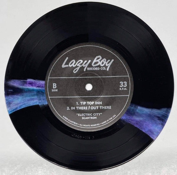 Scantron - Electric City - New 7" EP Record 2020 Lazy Boy Label Owners Only Exclusive Striped on Black Vinyl - Philadelphia Rock - Shuga Records