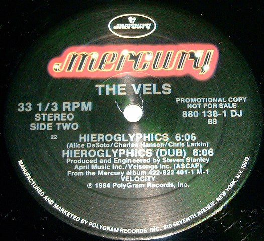 Signed Autographed - The Vels - Private World - Mint- 12" Single Record 1984 Mercury USA Promo Vinyl & Press Kit w/Photo - New Wave / Synth-pop - Shuga Records
