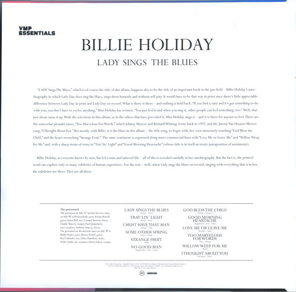 Billie Holiday - Lady Sings The Blues (1956) - New LP Record 2020 Verve Vinyl Me, Please Club Blue 180 gram Vinyl - Jazz / Blues / Swing - Shuga Records