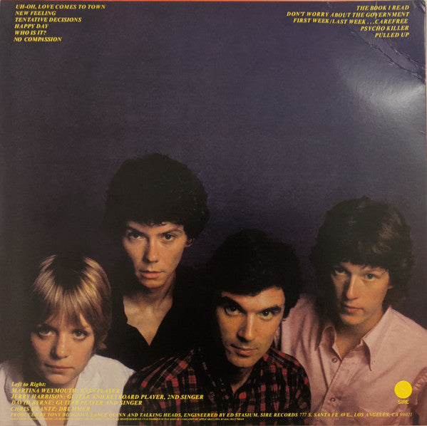 Talking Heads – Talking Heads: 77 (1977) - Mint- LP Record 2020 Sire Vinyl - New Wave / Pop Rock - Shuga Records