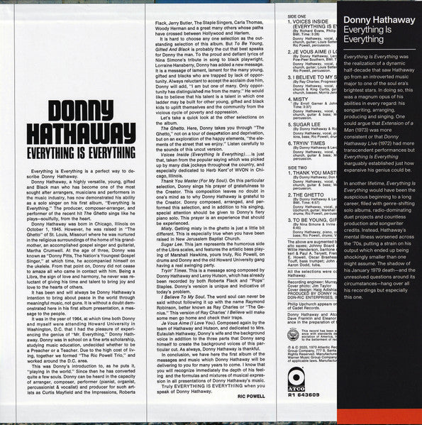 Donny Hathaway - Everything Is Everything (1970) - New LP Record 2020 ATCO Vinyl Me, Please 180 gram Vinyl - Funk / Soul - Shuga Records