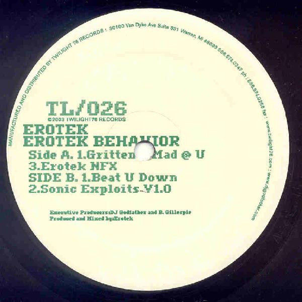 Erotek - Erotek Behavior - Mint- 12" Single Record 2003 Twilight 76 USA Vinyl - Detroit Techno - Shuga Records