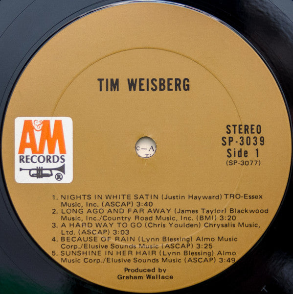 Tim Weisberg - Tim Weisberg - VG+ LP Record 1971 A&M USA Original Vinyl - Jazz Fusion / Jazz-Funk - Shuga Records