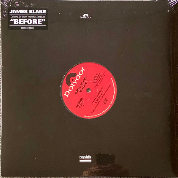 James Blake - Before - New EP Record 2020 Polydor UMG Vinyl - Electronic / Downtempo - Shuga Records