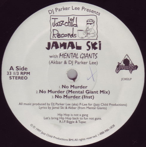 Jamalski - No Murder / Ganja Plane - New 12" Single Record 1997 Jazz Child USA Vinyl - Ragga HipHop
