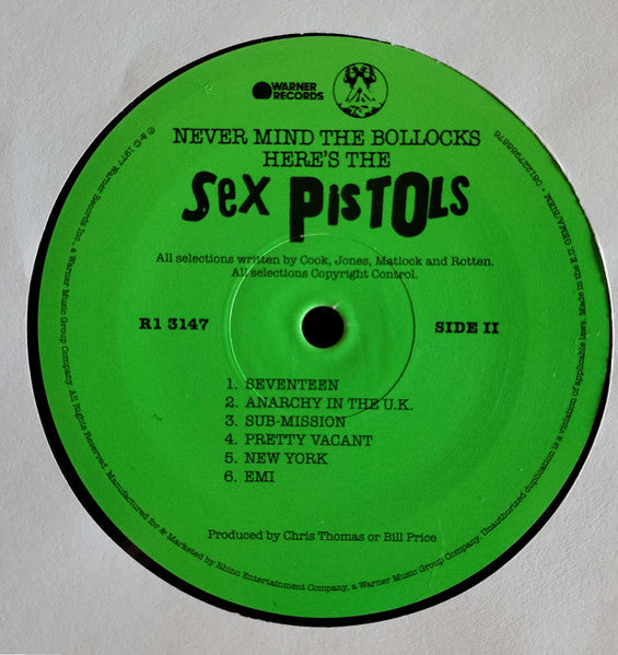 Sex Pistols - Never Mind The Bollocks Here's The Sex Pistols (1977) - Mint- LP Record 2020 Warner Vinyl - Rock / Punk Rock - Shuga Records