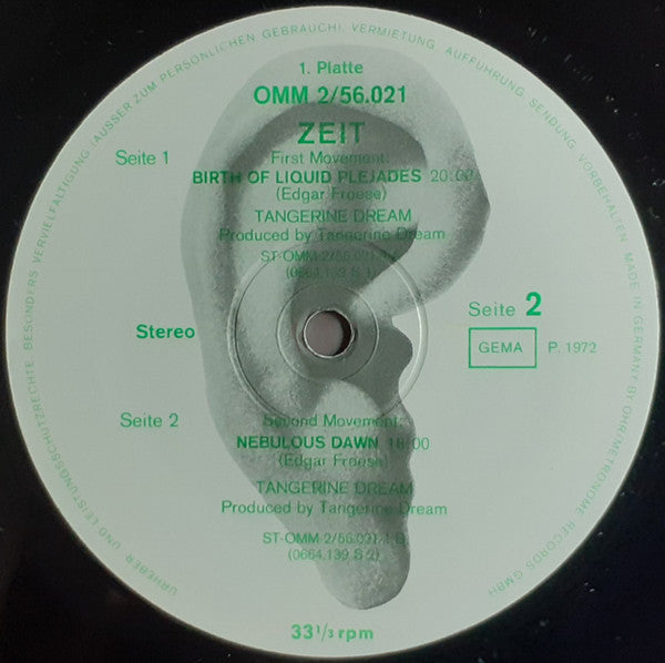Tangerine Dream - Zeit - Mint- 2 LP Record 1972 Ohr Germany Vinyl & Insert - Ambient / Experimental / Electronic - Shuga Records