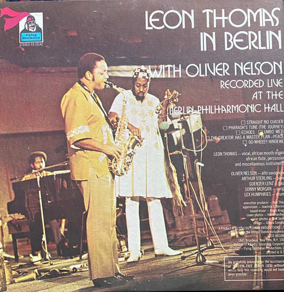 Leon Thomas With Oliver Nelson - In Berlin - VG (VG- cover) LP Record 1971 Flying Dutchman USA Vinyl - Afro-Cuban Jazz / Modal / Soul-Jazz - Shuga Records