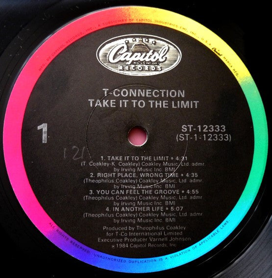 T-Connection - Take It To The Limit - VG+ LP Record 1984 Capitol USA Vinyl - Funk / Disco - Shuga Records