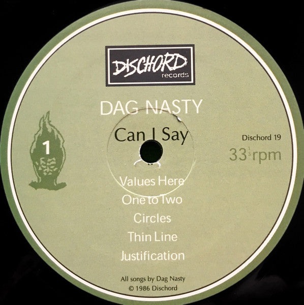 Dag Nasty - Can I Say (1986) - VG+ LP Record 2008 Dischord USA Vinyl, Insert & Download - Punk / Hardcore - Shuga Records