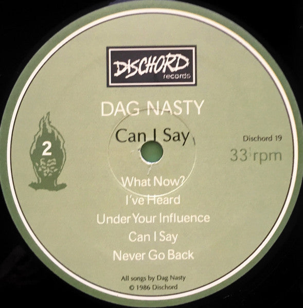 Dag Nasty - Can I Say (1986) - VG+ LP Record 2008 Dischord USA Vinyl, Insert & Download - Punk / Hardcore - Shuga Records