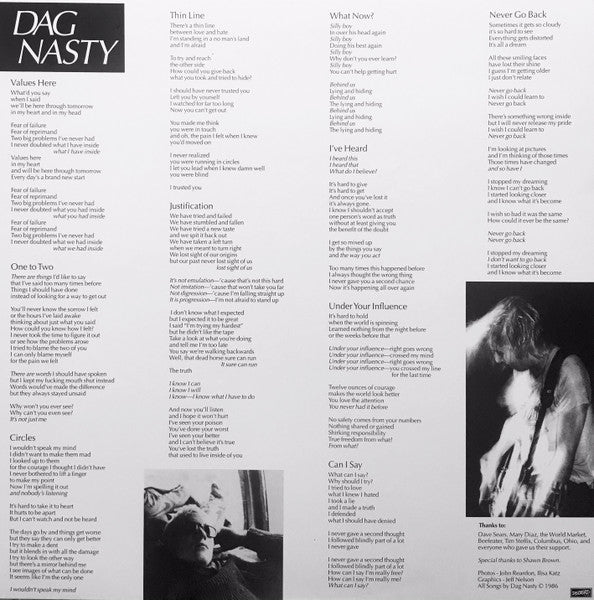Dag Nasty - Can I Say (1986) - VG+ LP Record 2008 Dischord USA Vinyl, Insert & Download - Punk / Hardcore - Shuga Records