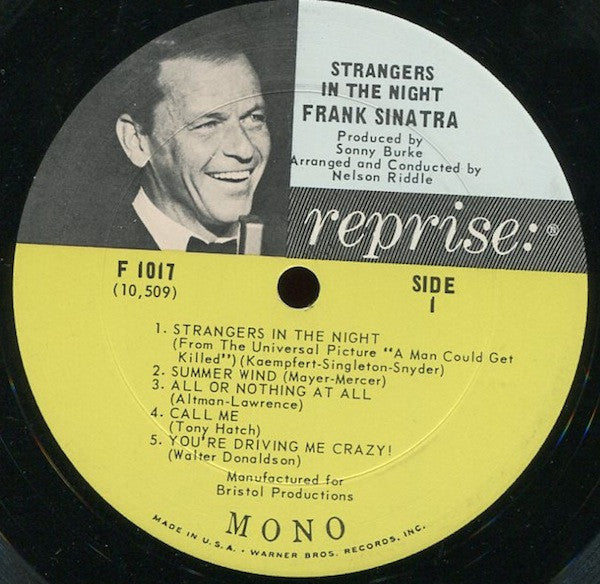Frank Sinatra - Strangers In The Night - VG+ LP Record 1966 Reprise USA Mono Vinyl - Jazz / Vocal - Shuga Records