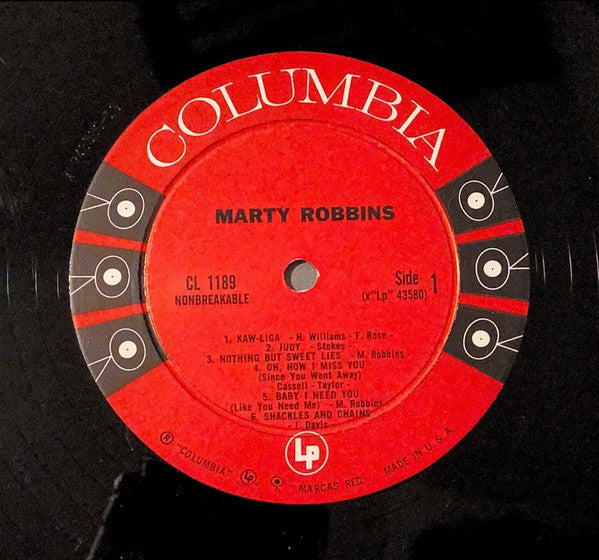 Marty Robbins - Marty Robbins - VG LP Record 1958 Columbia USA Vinyl - Country / Western Swing